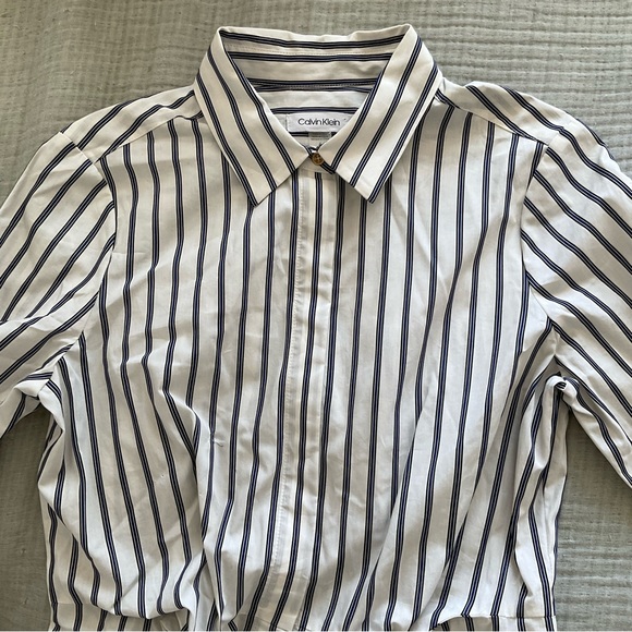 Blue and White Striped Calvin Klein Dress - Picture 9 of 12